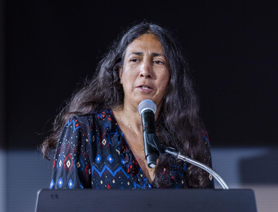 Laurie Ochoa, general manager of Food at the Los Angeles Times, read from "California Soul" during book club night.