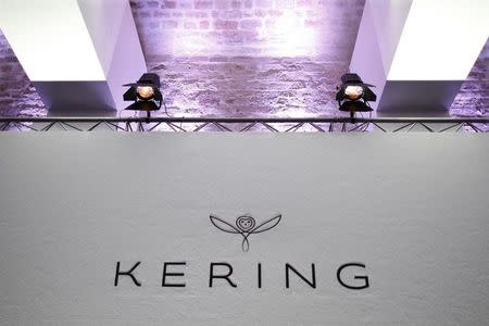 The logo of Kering is seen during the company's 2015 annual results presentation in Paris, France, February 19, 2016. REUTERS/Charles Platiau