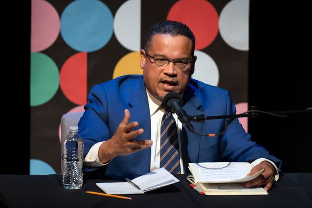 Minnesota Attorney General Keith Ellison (D) participates in a debate with Republican challenger Jim Schultz on Oct. 14 in St. Paul. (Photo: Glen Stubbe/Star Tribune via Associated Press)