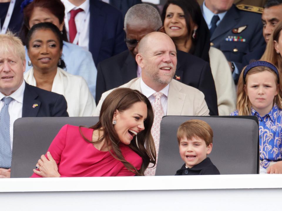 Kate Middleton and Prince Louis smiling