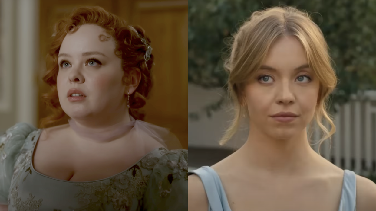  Nicola Coughlan in Bridgerton/Sydney Sweeney in Anyone But You. 