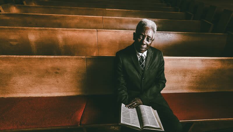Late pastor, Sylvester Rutledge Jr., at North Oakland Missionary Baptist Church.
