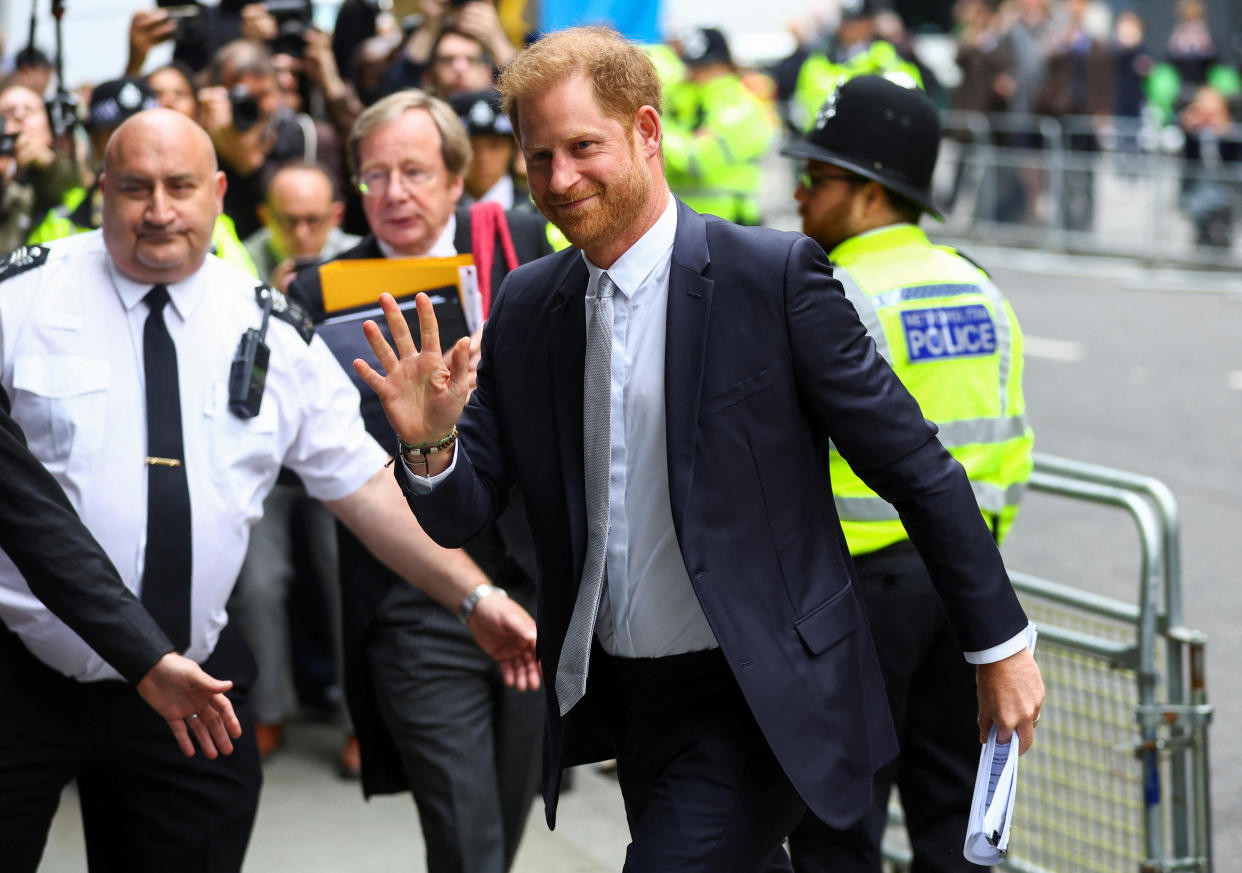 Britain's Prince Harry, Duke of Sussex walks outside the Rolls Building of the High Court in London, Britain June 7, 2023. REUTERS/Hannah McKay