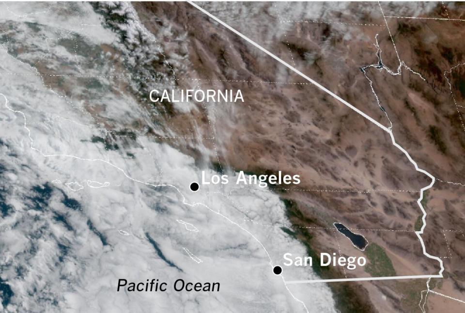 Satellite photo of marine layer, Tuesday morning, May 30, 2023.