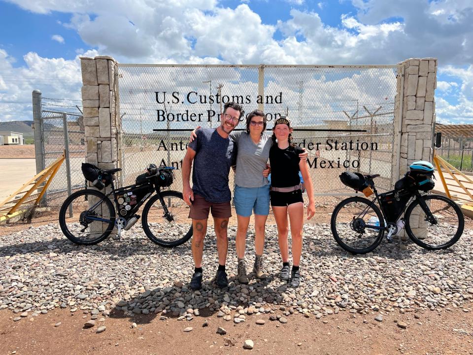 Scarlet Zeigler and her dad Flint getting picked up by Jana Zeigler (mom) after 42 days of riding on the Continental Divide Trail.