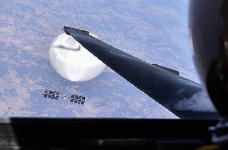 FILE PHOTO: A U-2 Pilot flying over the central continental United States looks down on suspected Chinese surveillance balloon