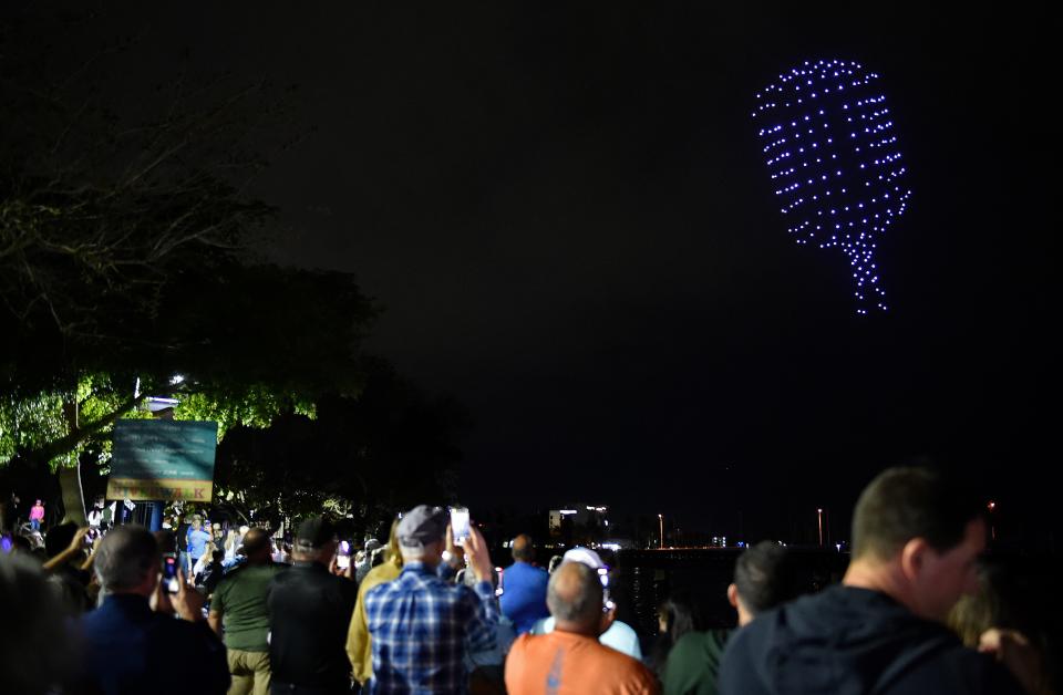 Over 1,000 people showed up in February for opening night of the ninth annual Bradenton Area River Regatta, which featured "Sky Elements" illuminating 200 drones of artistry and beauty over the Manatee River near Bradenton's Riverwalk.