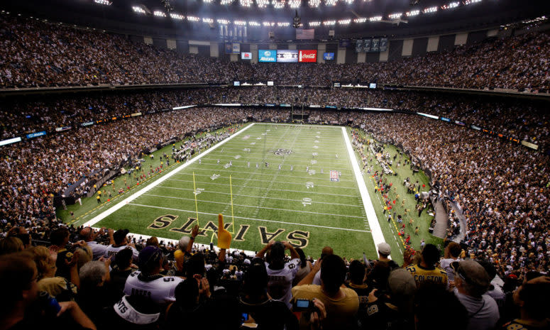 A general view of the Superdome during a Saints game.