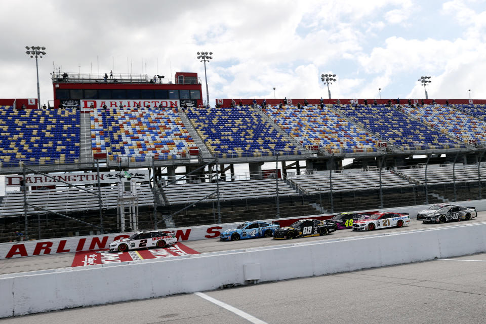 NASCAR returned to action at Darlington Speedway, with no fans in attendance. (Chris Graythen/Getty Images)