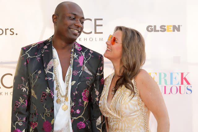 Momodu Mansaray/Getty Durek Verrett and Princess Martha Louise at Derek Warburton's launch of his new PRIDE makeup collection benefiting GLSEN in West Hollywood, California in June 2022.