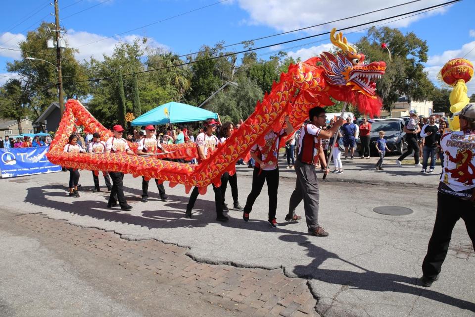 Local Asian organizations pack Orlando for the Central Florida Dragon Parade Lunar New Year.