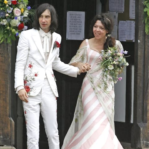 Bobby Gillespie marrying Katy England in Betley, Staffs, in 2006 - Credit: &nbsp;MSR-PRS