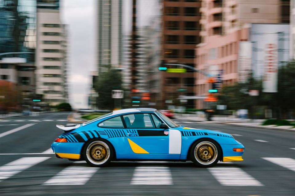 Magnus Walker driving a Porsche in Los Angeles