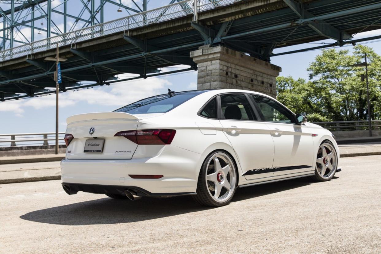 The Jetta concept features huge alloy wheels