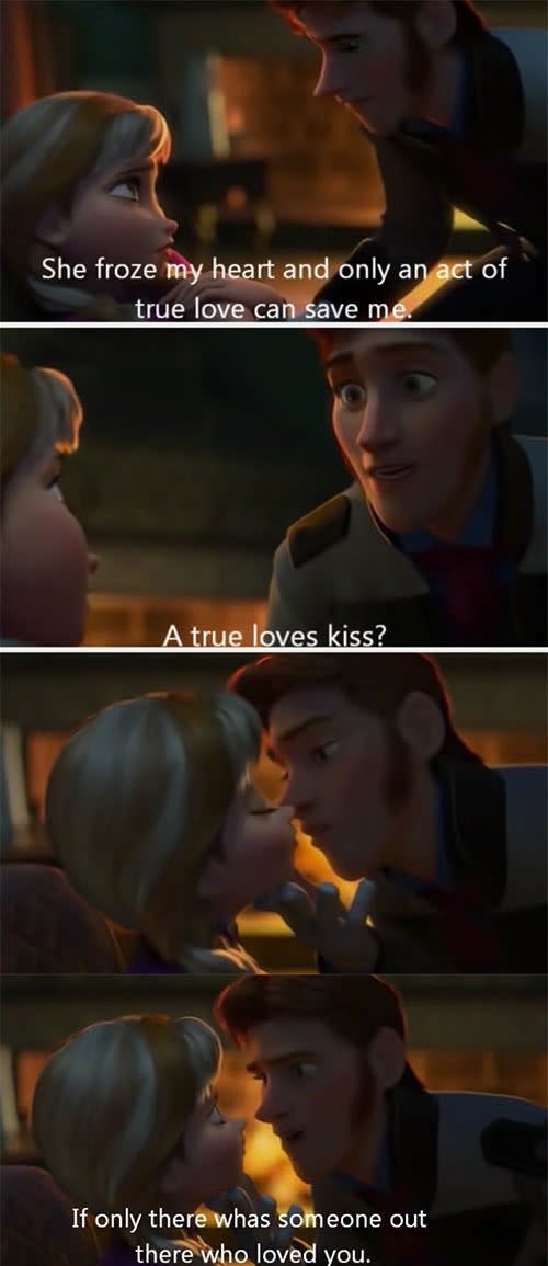 Hans betraying Anna on "Frozen"