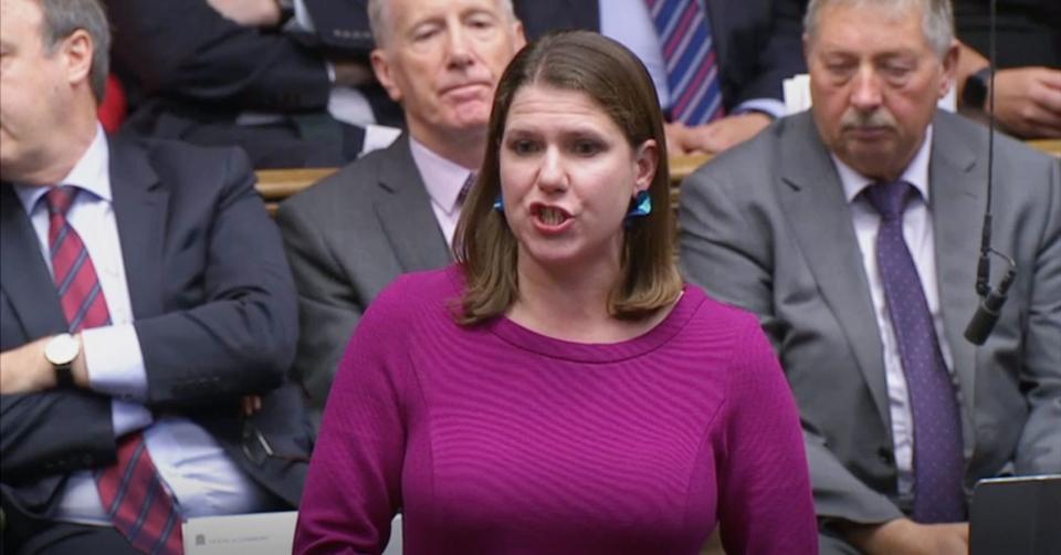 Jo Swinson responding to Boris Johnson's statement (PA)