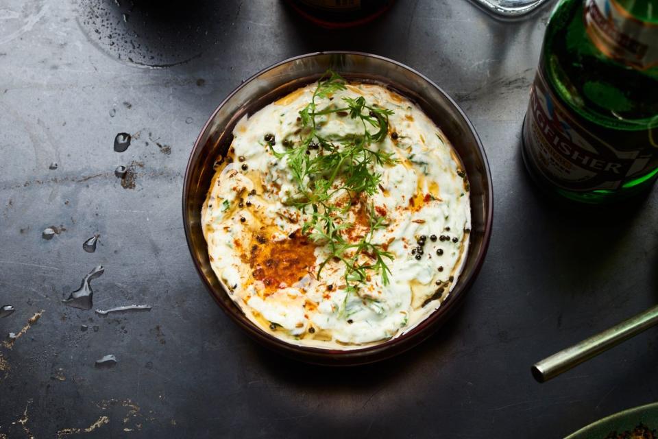 Cucumber Raita with Black Mustard and Cilantro