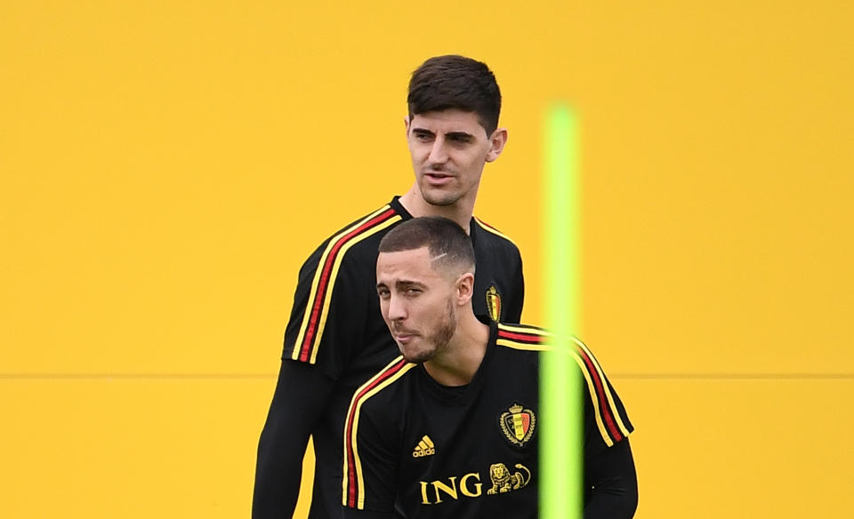 Eden Hazard and Thibaut Courtois.