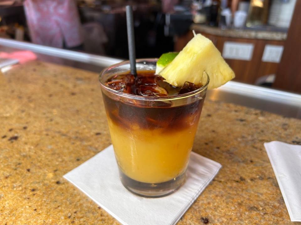 Mai tai on napkin 