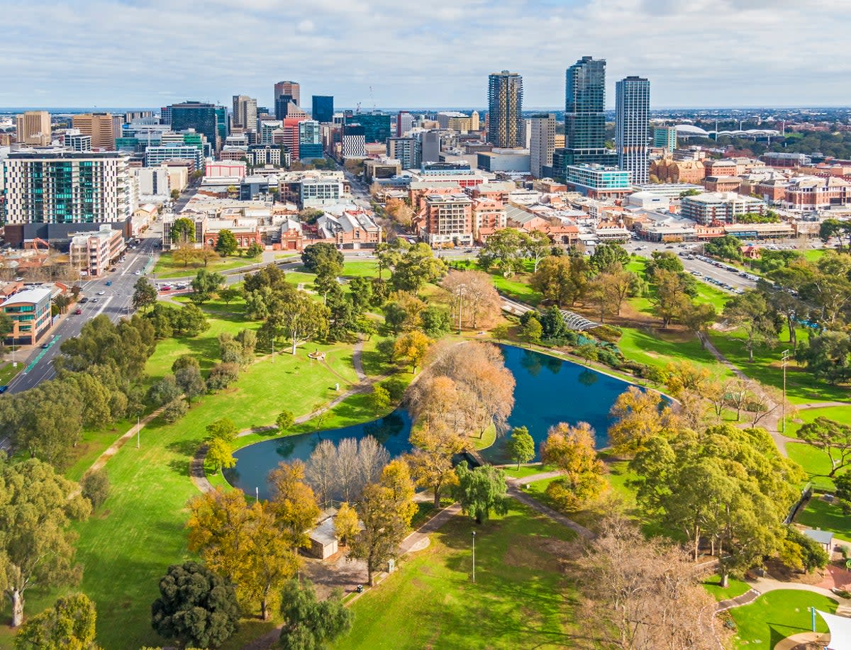 Rymill Park and Adelaide’s skyscrapers  (Getty/iStock)