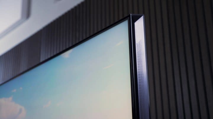 The top right corner of a Hisense UX TV showing the bezel.