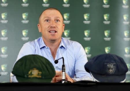 Australian cricket team wicket keeper Brad Haddin announces his retirement from the sport at the Sydney Cricket Ground, September 9, 2015. REUTERS/Jason Reed