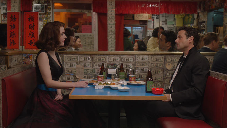 Rachel Brosnahan as Midge and Luke Kirby as Lenny Bruce in 'The Marvelous Mrs. Maisel' season five