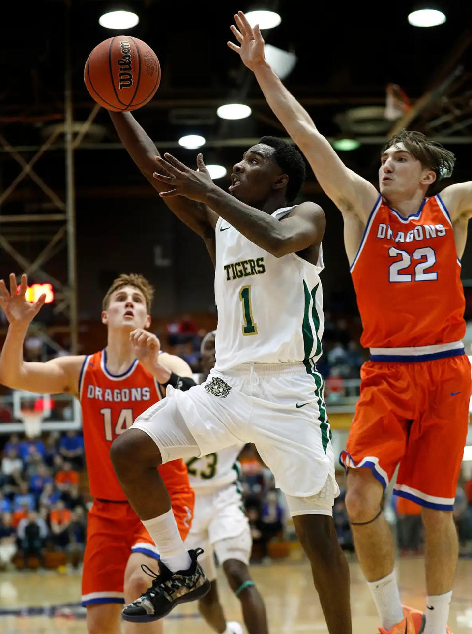 Former Crispus Attucks standout Harold Bennett shown in 2018 semistate vs. Silver Creek.