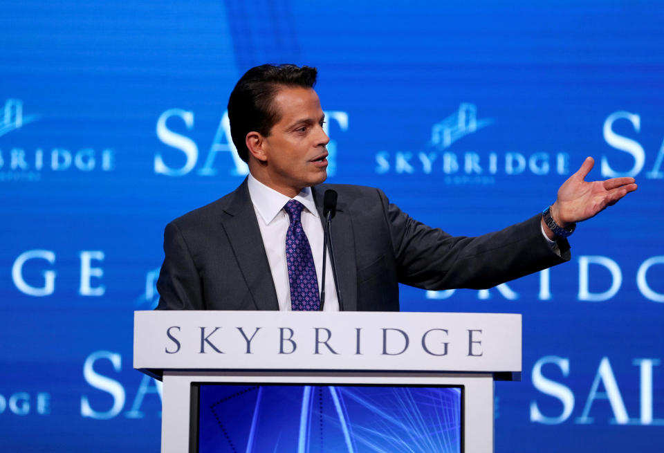 Anthony Scaramucci, founder and co-managing partner at SkyBridge Capital, speaks during the opening remarks at the SALT conference in Las Vegas on May 17, 2017. (Photo: Richard Brian/Reuters)