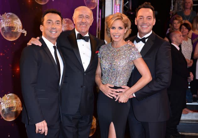 Len con sus antiguos colegas de Strictly Bruno Tonioli, Darcey Bussell y Craig Revel Horwood, en 2014