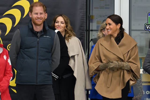 <p>Karwai Tang/WireImage</p> Prince Harry, Duke of Sussex, and Meghan, Duchess of Sussex attend the Invictus Games One Year To Go Winter Training Camp at Hillcrest Community Centre on February 16, 2024 in Vancouver, Canada.