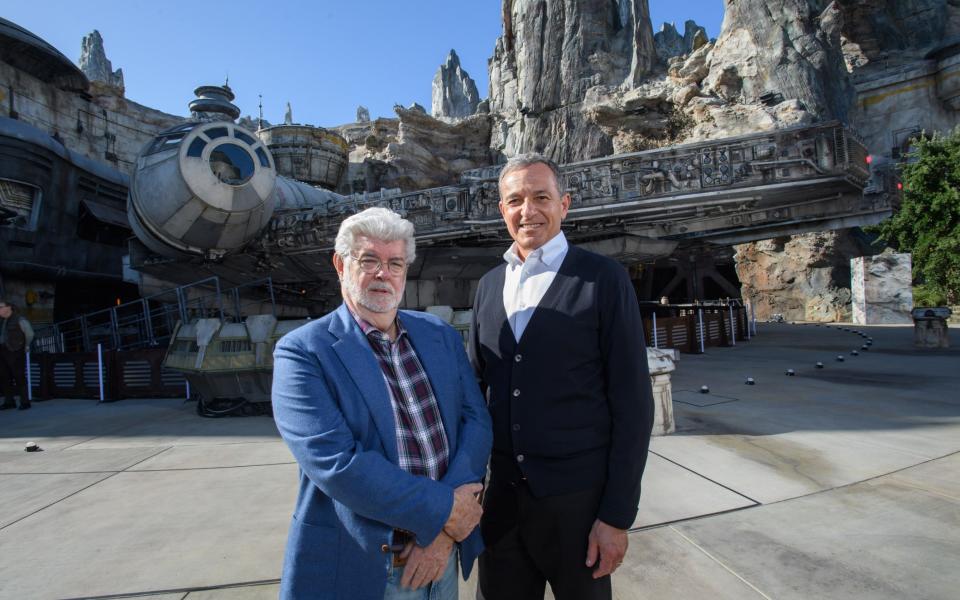 George Lucas with Disney CEO Bob Iger in 2019