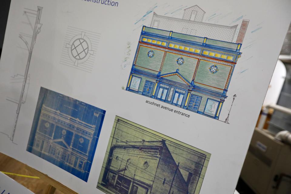 Plans for the restoration of the facade of the former Strand Theater on Acushnet Avenue in New Bedford. The theater is now owned by the Cape Verdean Association and soon to be restored and become the Cape Verdean Cultural Center.