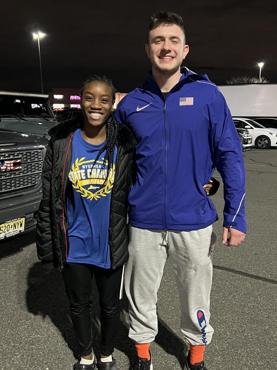 Webster Schroeder senior Camryn Cole, left, and Warsaw senior Matt Auble are 2023 indoor track state champions.