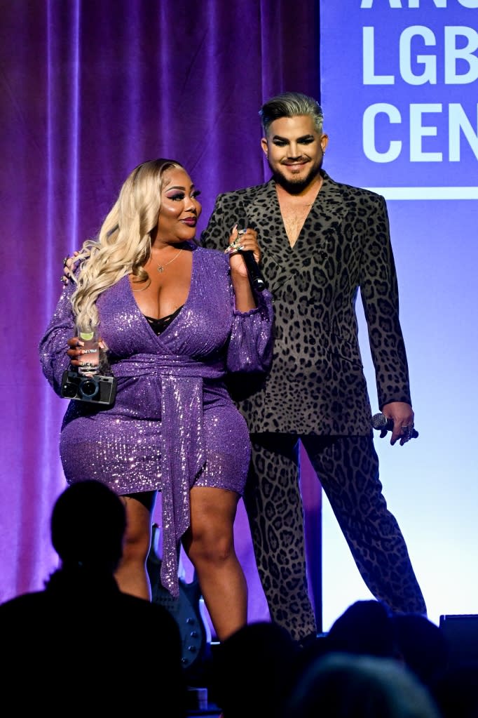 Ts Madison and Adam Lambert at The Los Angeles LGBT Center Gala held at the Fairmont Century Plaza on April 22, 2023 in Los Angeles, California.