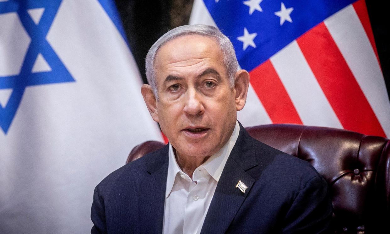 <span>Benjamin Netanyahu speaking in October. One columnist said the leader ‘has been dealing with America the way a spoiled teenager deals with his parents’.</span><span>Photograph: Miriam Alster/Pool via Reuters</span>