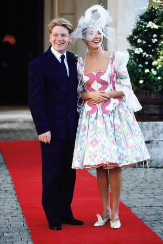 <p>Georges De Keerle/Getty </p> Kenneth Branagh and Emma Thompson on their 1989 wedding day