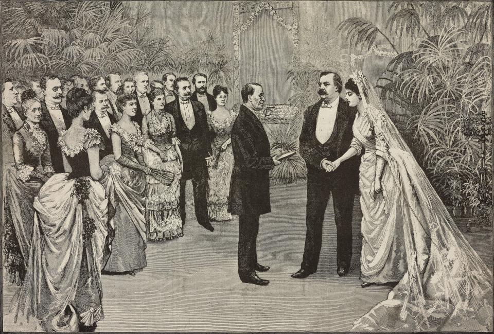 La boda del president Grover Cleveland y Frances Folsom, celebrada el 2 de junio de 1886 en la Casa Blanca, causó sensación en la época. (Getty Images)