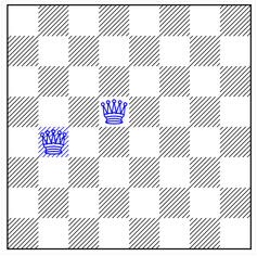 <span class="caption">Add six queens to make eight, but ensure none are attacking each other: that’s the ‘8-queens’ completion problem.</span> <span class="attribution"><span class="license">Author provided</span></span>