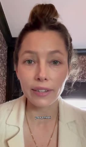 <p>Jessica Biel/Instagram</p> Jessica Biel talks periods on Instagram