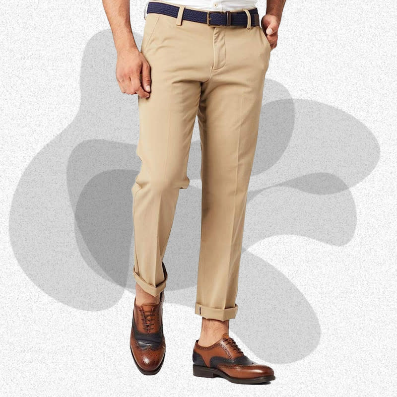 <p>Courtesy of Amazon</p><p>Dockers has a wide range of men’s khakis and chinos, and the brand’s slim-fit Workday Khaki is a great professional option that’s easily dressed up or down. The slim-fit pants have a flat front (i.e., not pleated) with a prominent crease, giving them a dressy but modern look. These chinos are 92% cotton and 8% elastane, so they have plenty of stretch to keep you comfortable during a long day on the move. Dockers is owned by Levi’s and also partakes in its parent company’s “water<span><p>[$43; <a href="https://www.amazon.com/Dockers-Tapered-Workday-British-Stretch/dp/B074847LTZ?&linkCode=ll1&tag=mj-bestkhakipantsmen-jzavaleta-0923-update-20&linkId=878e0292ed724c843065f8d44ba7e987&language=en_US&ref_=as_li_ss_tl" rel="nofollow noopener" target="_blank" data-ylk="slk:amazon.com;elm:context_link;itc:0;sec:content-canvas" class="link ">amazon.com</a>] </p></span></p>