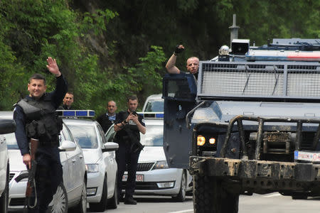 Kosovo police secure the area near the town of Zubin Potok, Kosovo, May 28, 2019. REUTERS/Laura Hasani