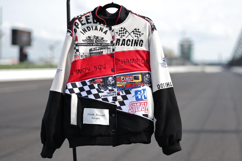 Indy 500 commissioned this Kristin Juszczyk-designed jacket to be presented to the winner of the 2024 race.