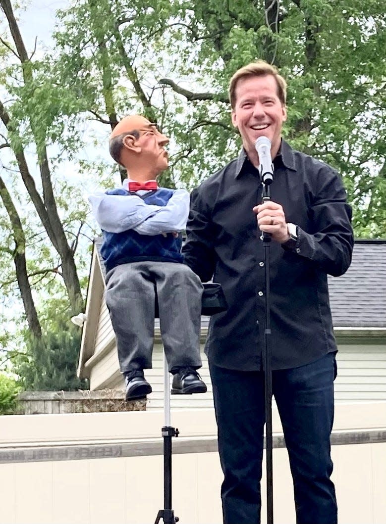 Jeff Dunham and Walter at the grand re-opening of the Vent Haven Museum in 2023.