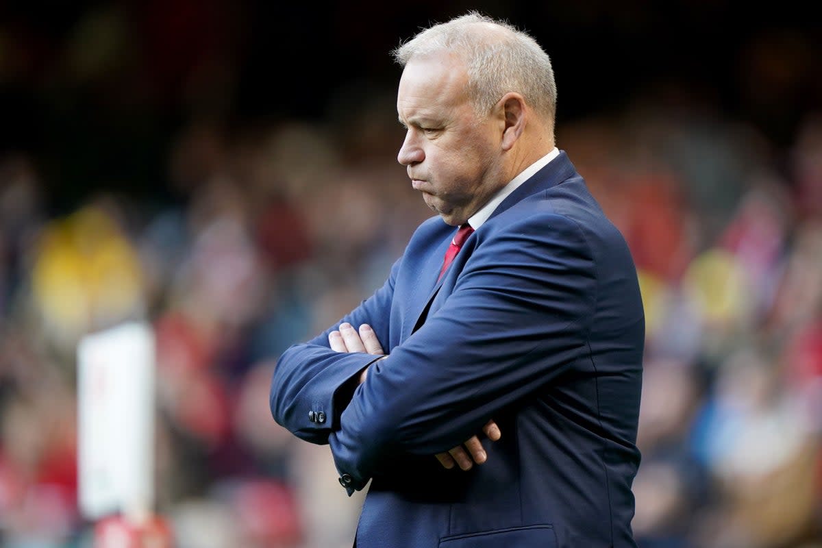 Wales head coach Wayne Pivac watches his side lose to Georgia (Joe Giddens/PA) (PA Wire)