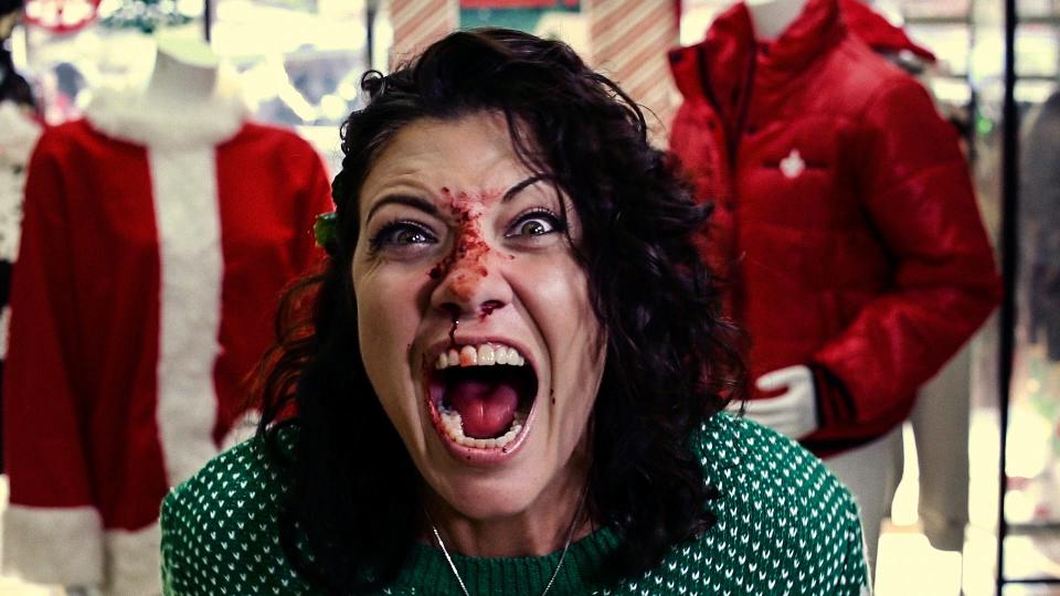 Things get bloody at a retail store during the holidays in "All Sales Fatal," one of 24 horror shorts included in the seasonal anthology "Deathcember.'