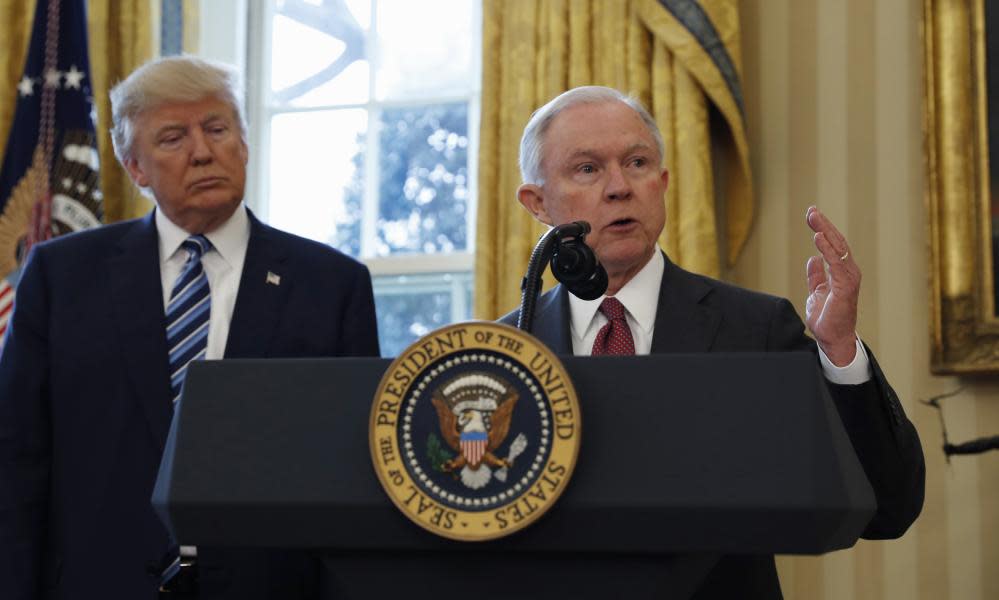 Donald Trump and attorney general Jeff Sessions.