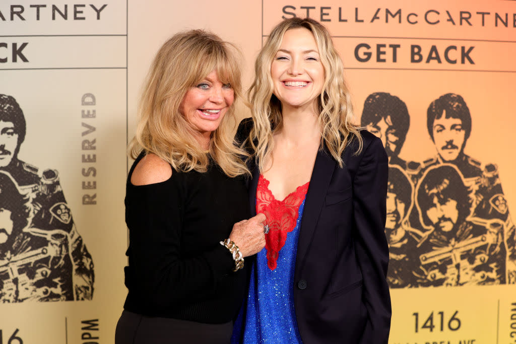 Kate Hudson has revealed her mum, Goldie Hawn was at the births of her three children, pictured in November 2021. (Getty Images)
