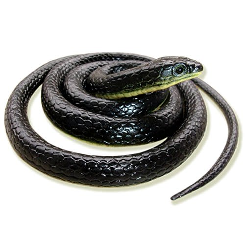 Homdipoo Realistic Fake Rubber Snake Toys Black Fake Snakes That Look Real Prank Stuff Cobra Snake 49 Inch Long