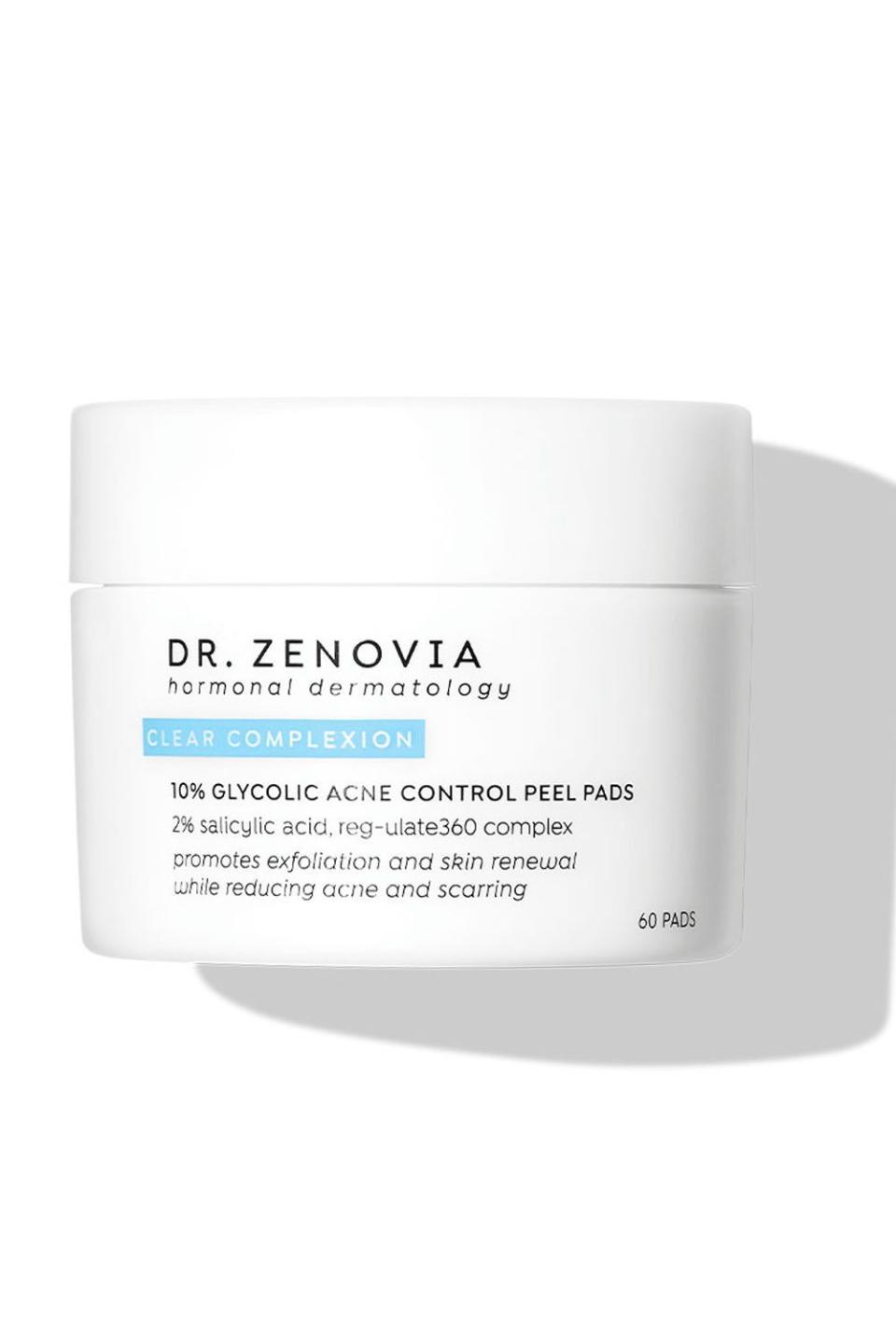 5) Dr. Zenovia Skincare 10% Glycolic Acne Control Peel Pads